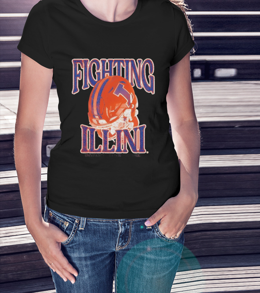 Fighting Illini Football Helmet Classic Design T-Shirt