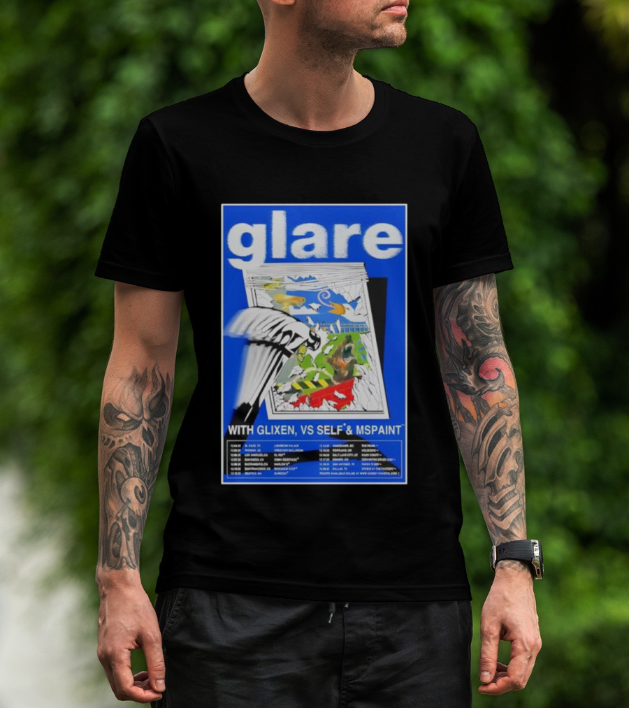 Glare Tour December 2025 With Glixen VS Self MSPAINT Concert Dates T-Shirt