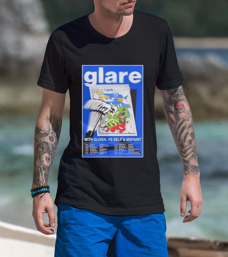 Glare Tour December 2025 With Glixen VS Self MSPAINT Concert Dates T-Shirt