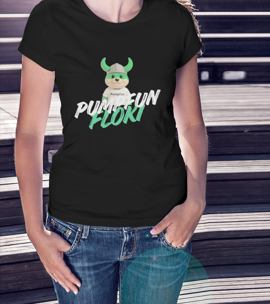 Pumpfun Floki Viking Helmet Character T-Shirt