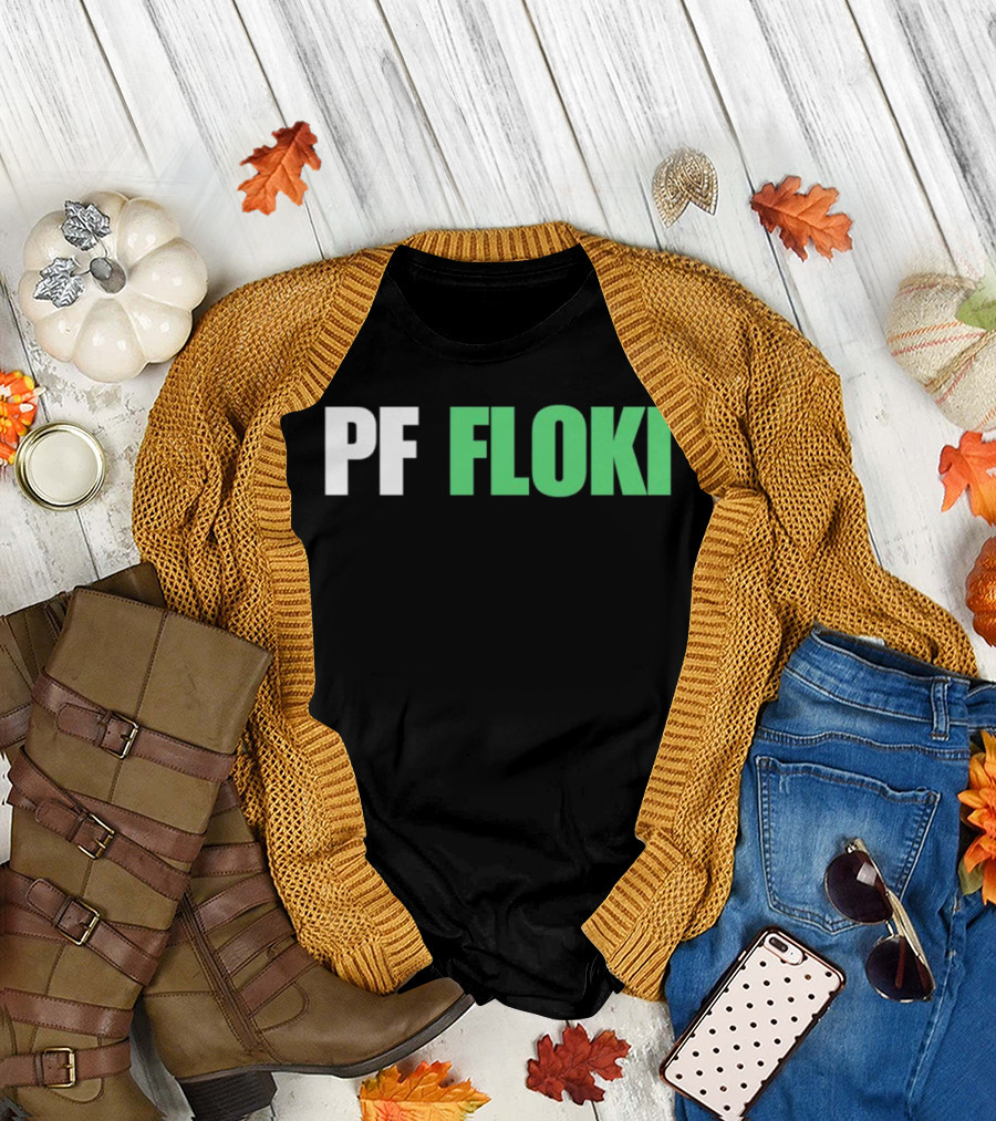 PF Floki Green And White Bold Text T-Shirt