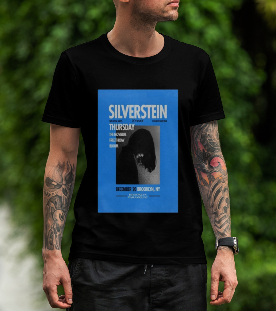 Silverstein 25 Years Of Noise Tour Brooklyn Paramount December 20 Thursday With Special Guests The Movielife Free Throw Bloom T-Shirt