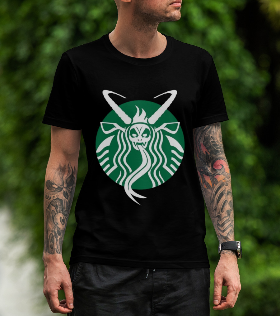 Starbucks Krampuspresso Christmas Coffee Monster Design T-Shirt