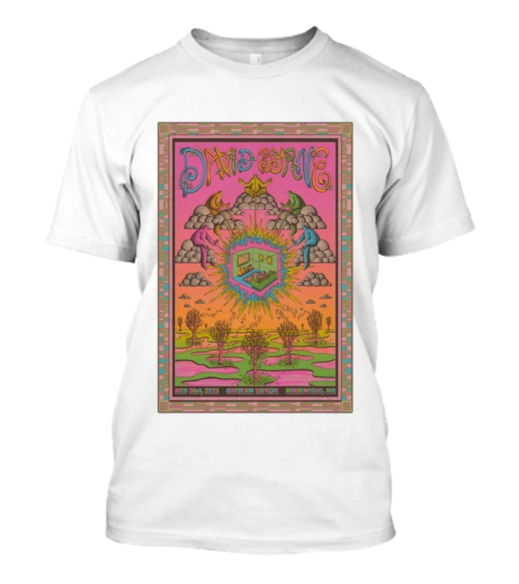 David Byrne Psychedelic Orpheum Theatre Minneapolis MN November 3-4 2025 Vibrant Event Imagery T-Shirt