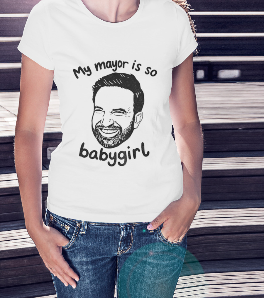 My Mayor Is So Babygirl Zohran Mamdani Big Face Smile T-Shirt