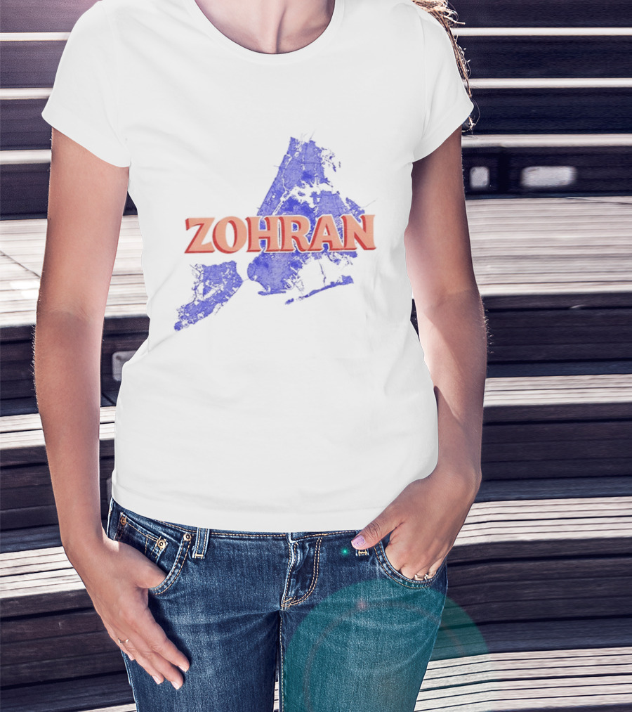 Zohran Mamdani NYC Mayor 2025 Campaign Blue Map Design T-Shirt