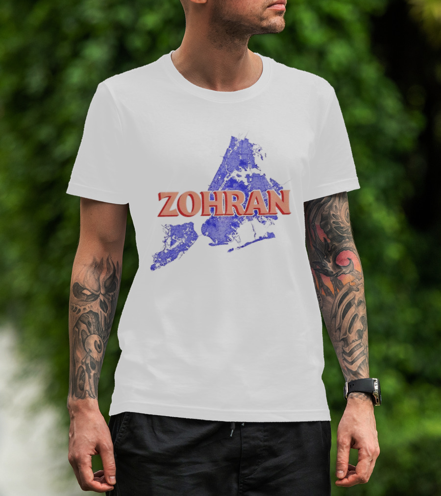 Zohran Mamdani NYC Mayor 2025 Campaign Blue Map Design T-Shirt