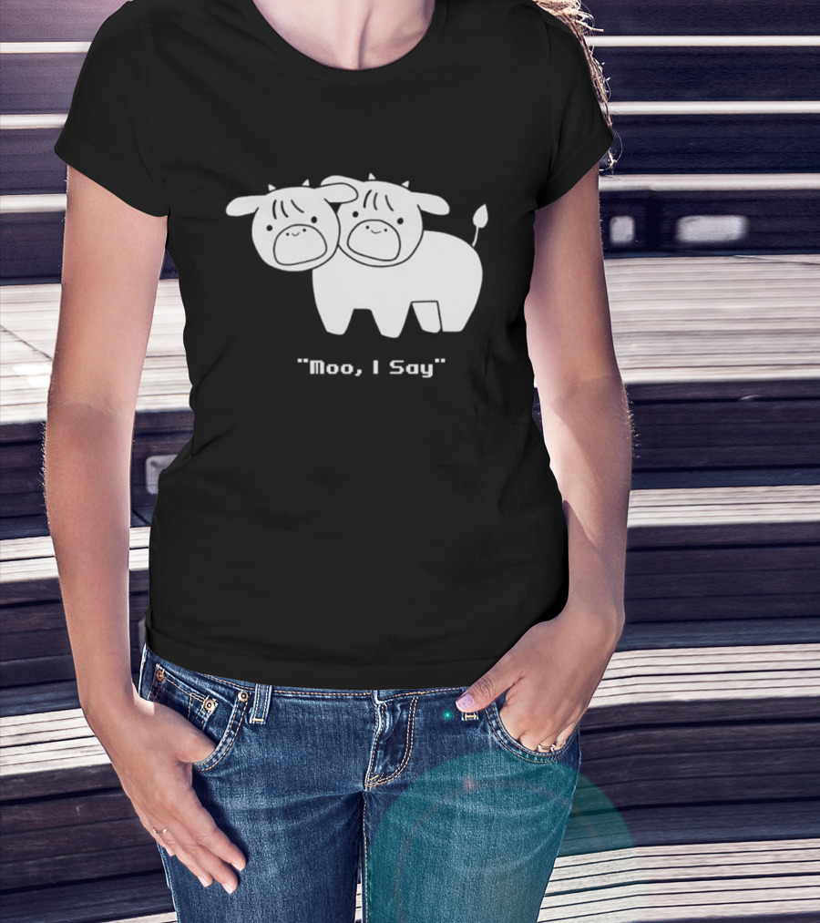 Cows Moo I Say Cute Double Cow Twins T-Shirt