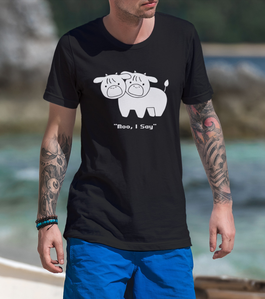 Cows Moo I Say Cute Double Cow Twins T-Shirt