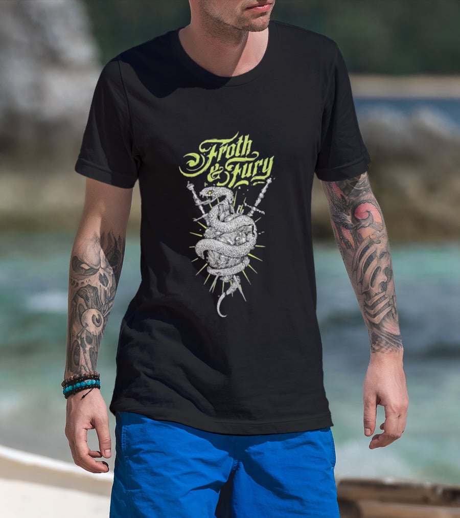 Froth & Fury Snake Heart With Swords Perth T-Shirt