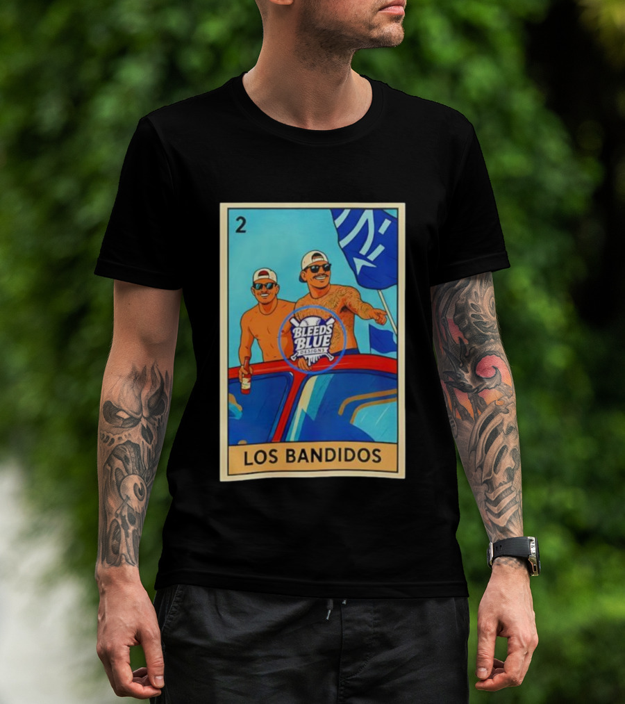 Dodgers Los Bandidos Loteria Card Bleeds Blue Designs T-Shirt