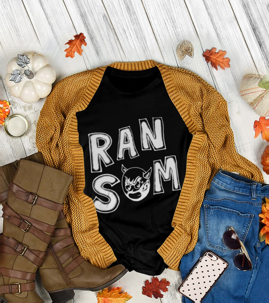 Ransom Devil Face Bold Text T-Shirt