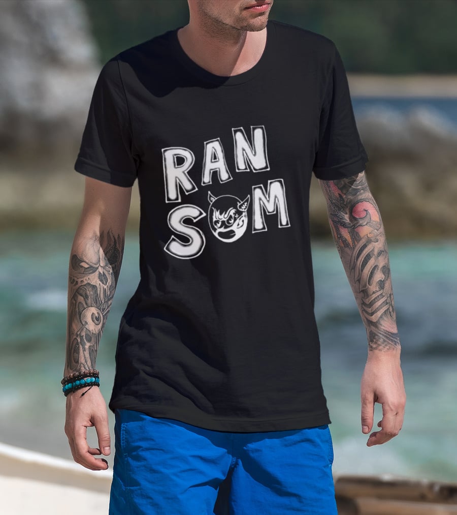 Ransom Devil Face Bold Text T-Shirt