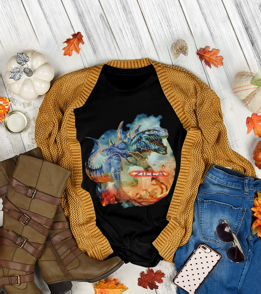 Zilla Monster Mania Epic Battle Chaos Scene T-Shirt