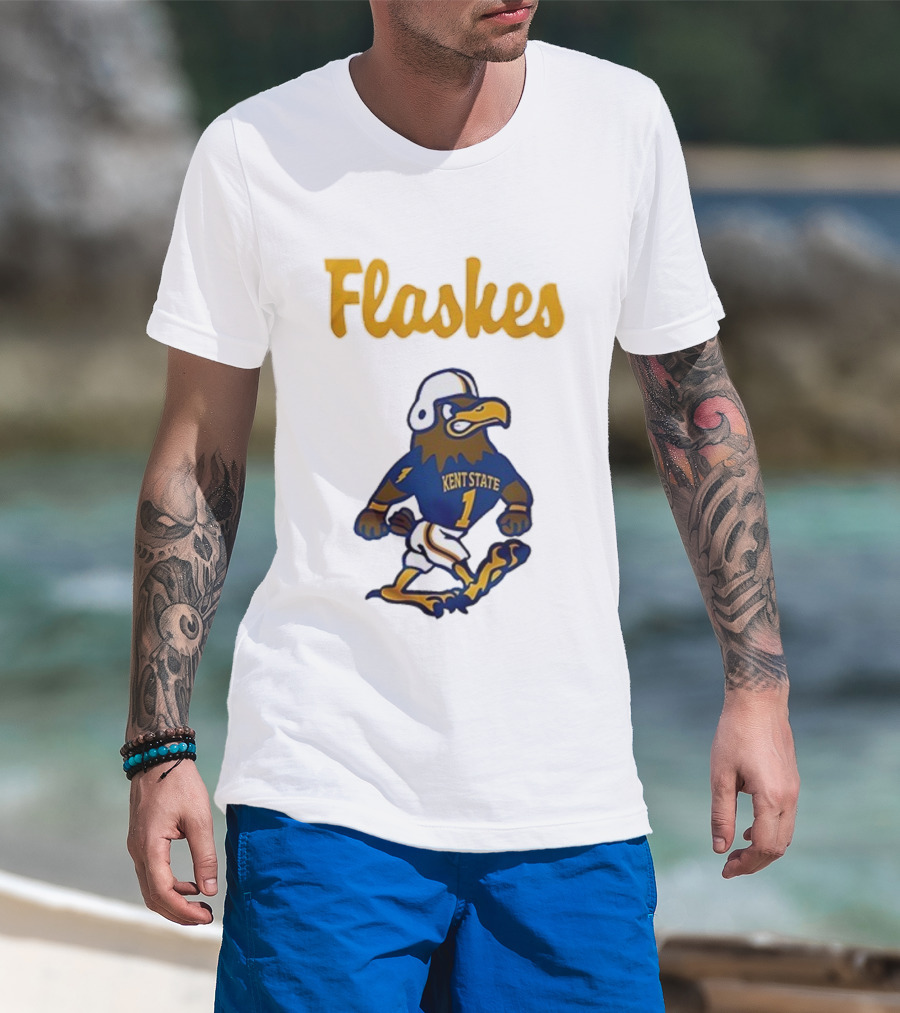 Kent State Golden Flashes Mascot Football Blue Jersey T-Shirt