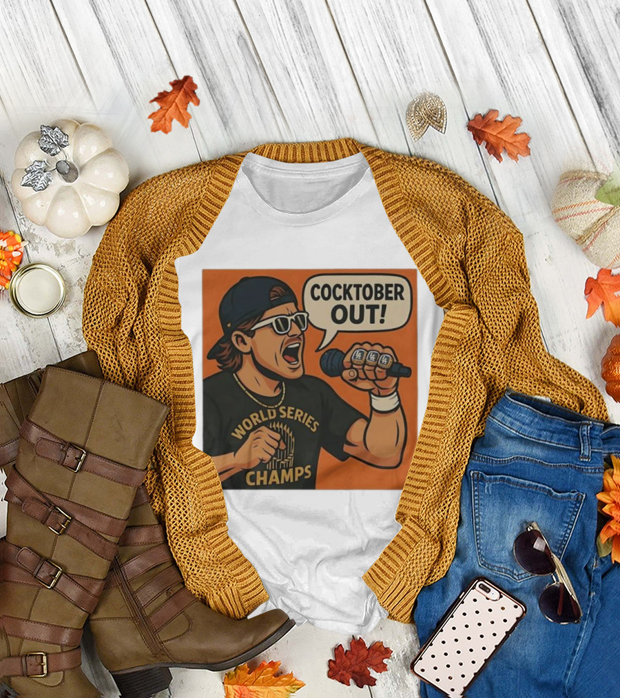 Kiké Hernandez Cocktober Out World Series Champs Dodgers Microphone T-Shirt