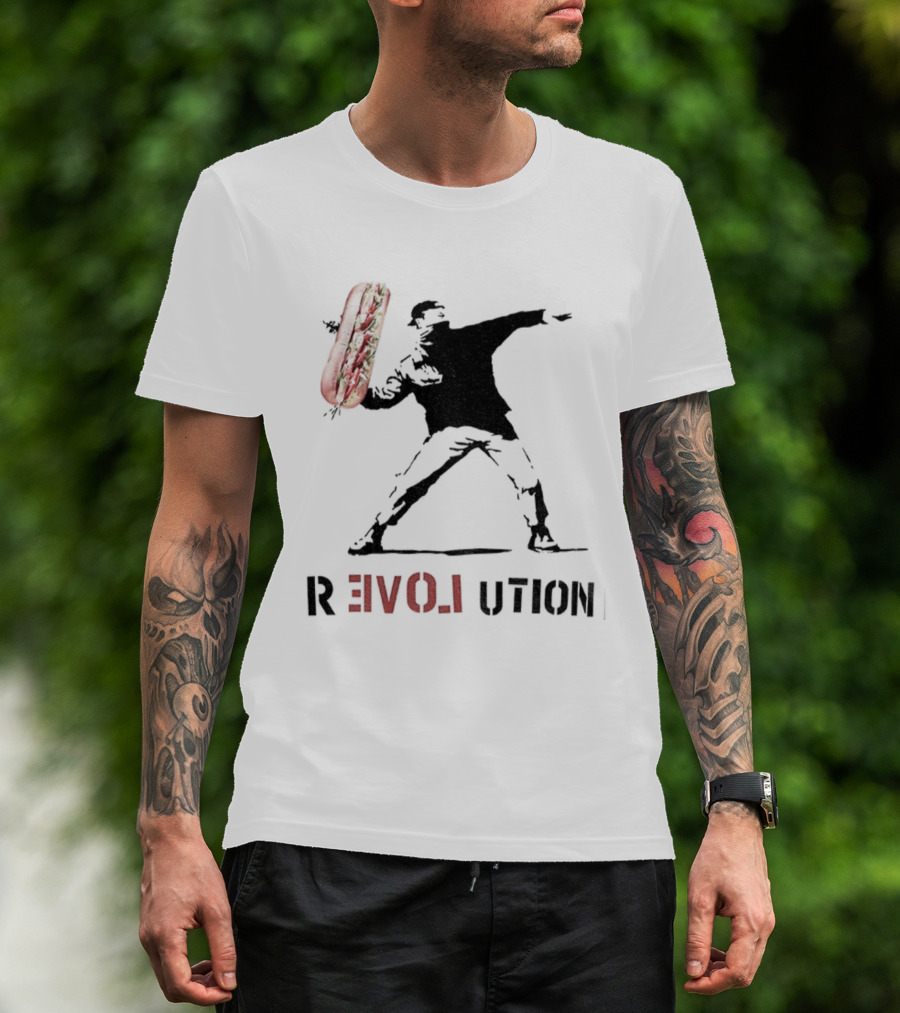 Revolutionary Sandwich Thrower Parody T-Shirt