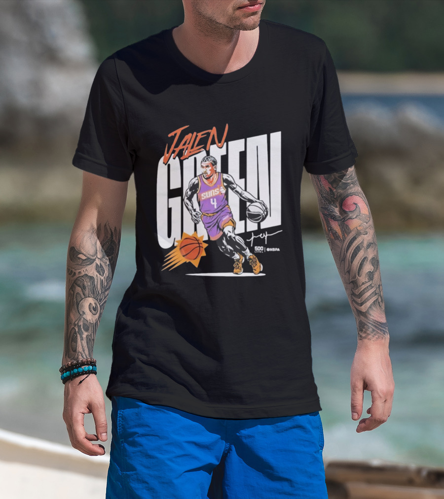 Jalen Green Suns Basketball Vector Number 4 T-Shirt