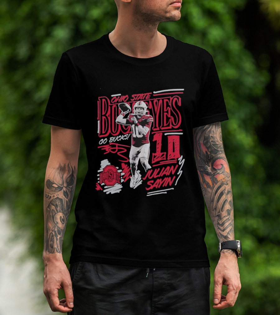 Ohio State Buckeyes Julian Sayin Sharpie Caricature Fashion Player T-Shirt
