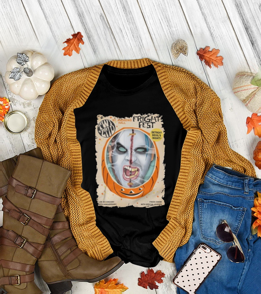 Twiztid Fright Fest St. Andrews Hall Detroit Devil’s Night Live in Concert 25th Anniversary 2025 Freek Show with Special Guests T-Shirt