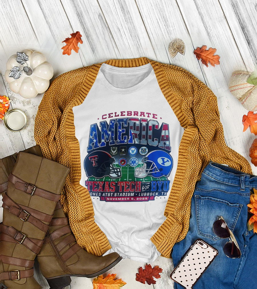 Celebrate America Texas Tech vs BYU Jones AT&T Stadium Lubbock November 8 2025 T-Shirt