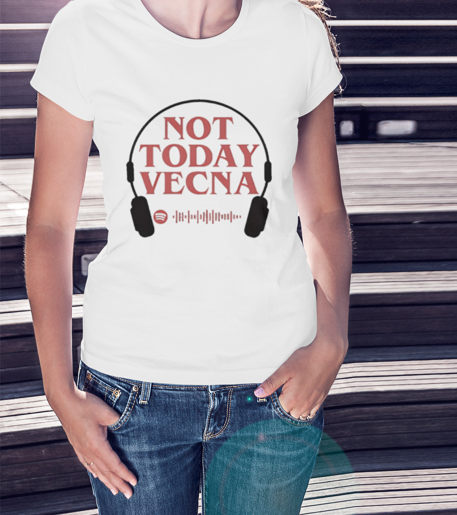 Not Today Vecna Stranger Things Headphones Waveform T-Shirt