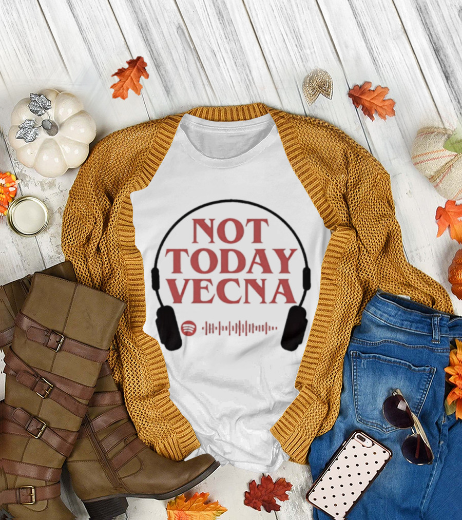 Not Today Vecna Stranger Things Headphones Waveform T-Shirt