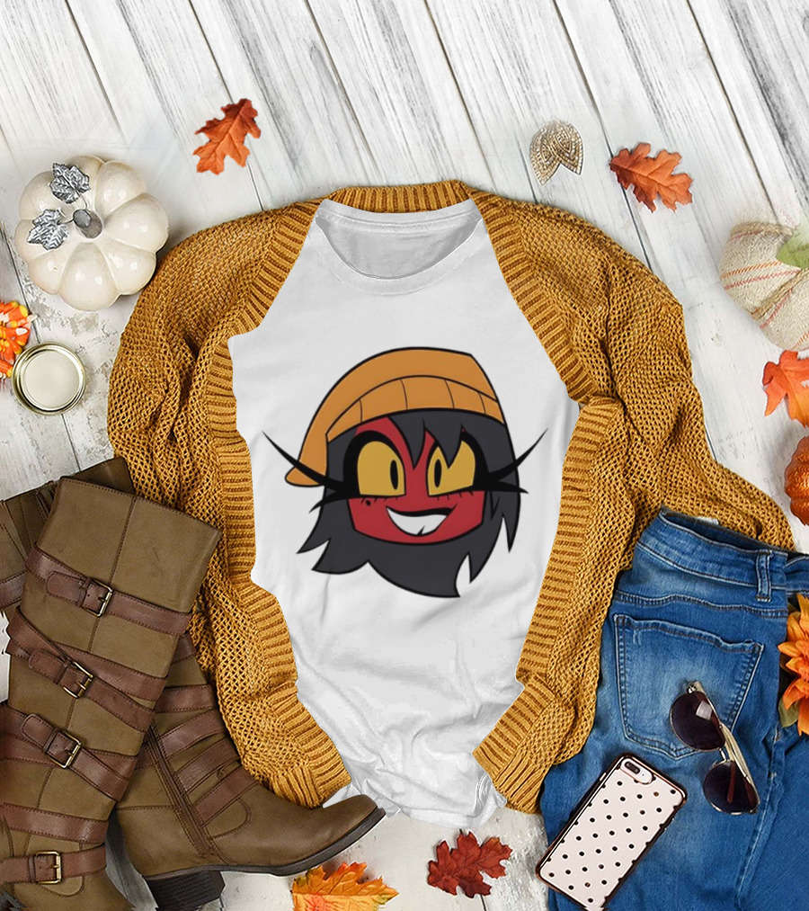 Unhappy Campers Millierd Red-Faced Character with Orange Hat and Yellow Eyes T-Shirt