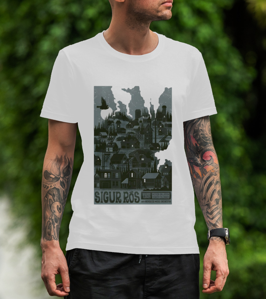 Sigur Rós November 7 2025 Mission Ballroom Denver Colorado With Wordless Music Orchestra T-Shirt