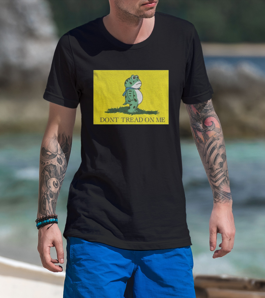 Portland I.C.E. Protest Frog Don't Tread On Me Gadsden Flag T-Shirt