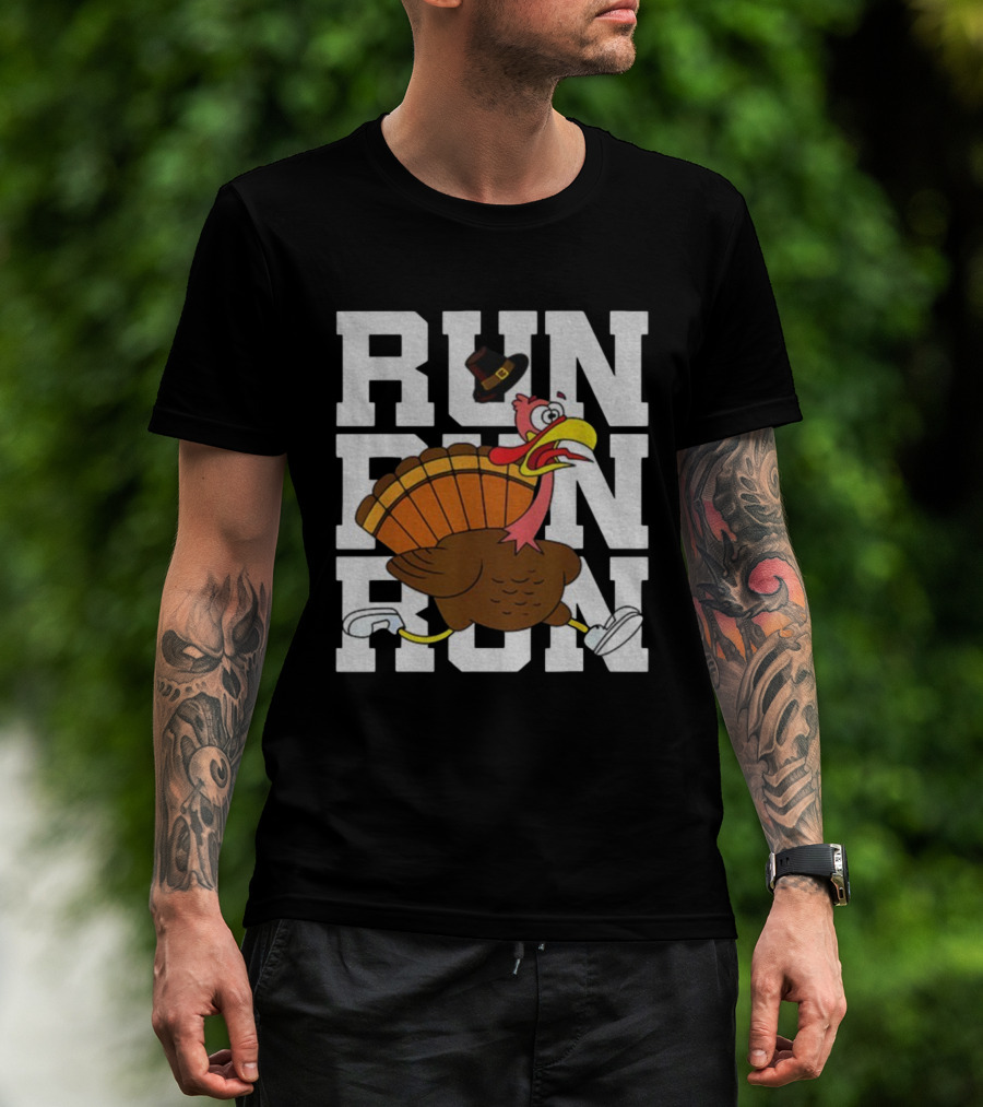 RUN RUN RUN Turkey Trot Thanksgiving 5K Race T-Shirt