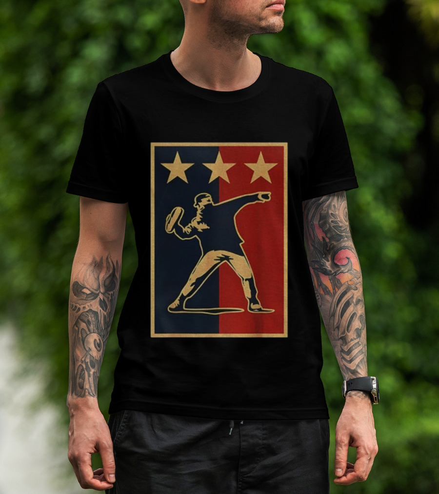 Sandwich Guy Resist Hope Obey Style Three Stars Retro Thrower T-Shirt