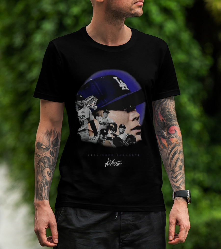 Dodgers MVP Yamamoto Vintage Baseball Icon LA Cap T-Shirt