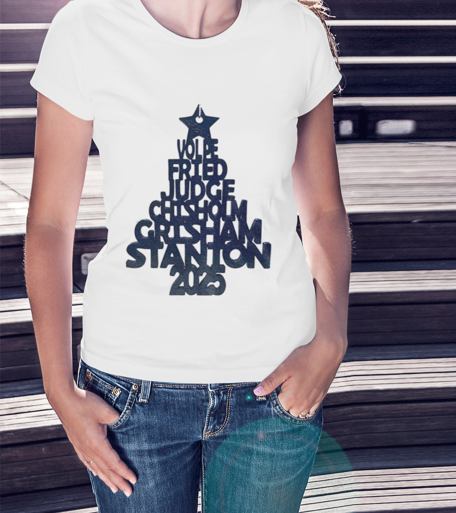 New York Yankees Vole Prized Judge Chisholm Grisham Stanton Christmas Tree 2025 T-Shirt