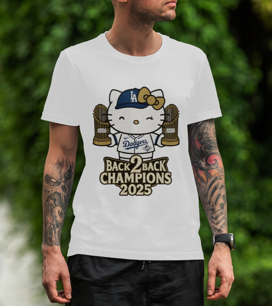 Hello Kitty Dodgers Back 2 Back Champions 2024 2025 T-Shirt