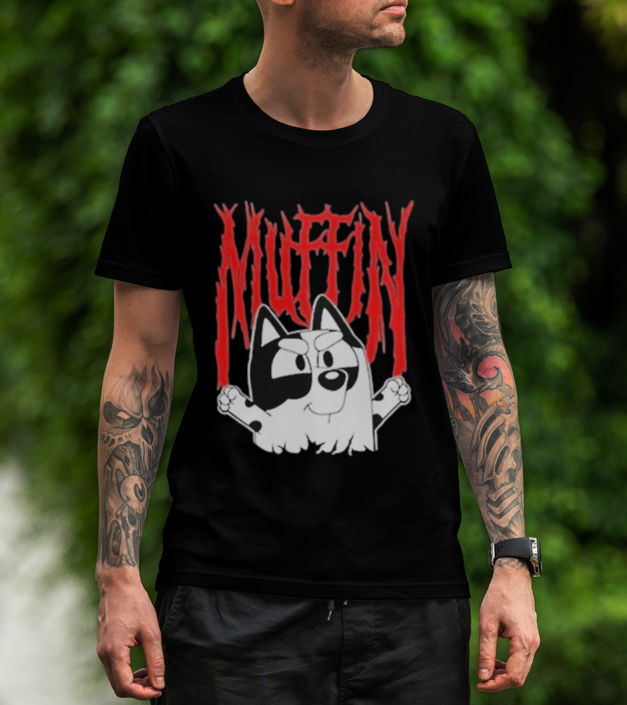 Bluey Muffin Metal Band Style T-Shirt