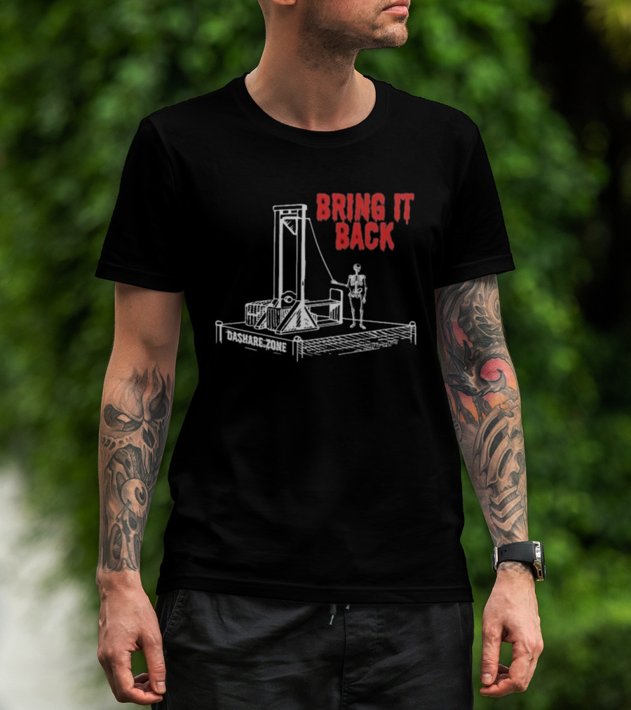 Bring It Back Dashare Zone Skeleton Guillotine Retro Style T-Shirt