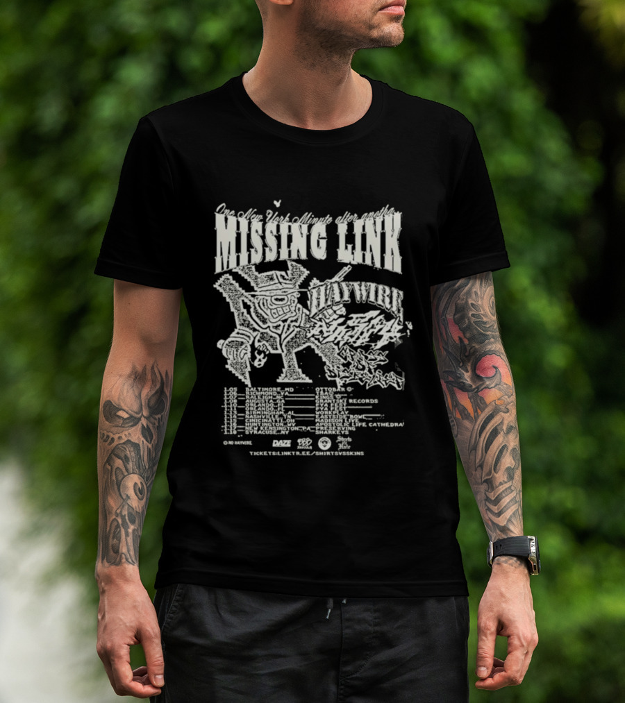 Missing Link Tour Haywire Hardcore Punk 2026 Live At Ottobar Baltimore MD January 5 T-Shirt