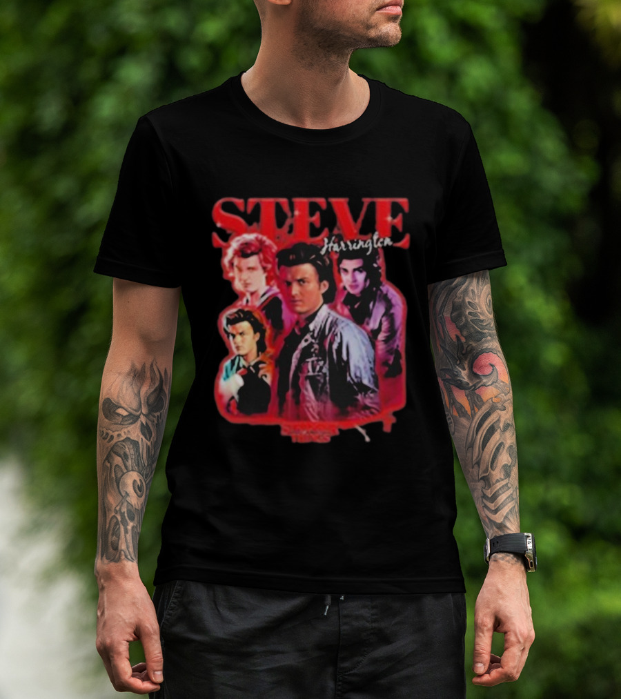 Steve Harrington Stranger Things Character Collage T-Shirt