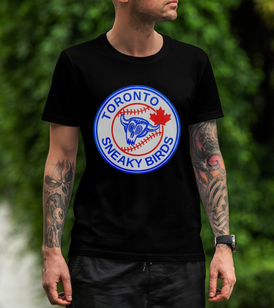 Toronto Sneaky Birds MLB Baseball 2025 Parody Maple Leaf Emblem T-Shirt