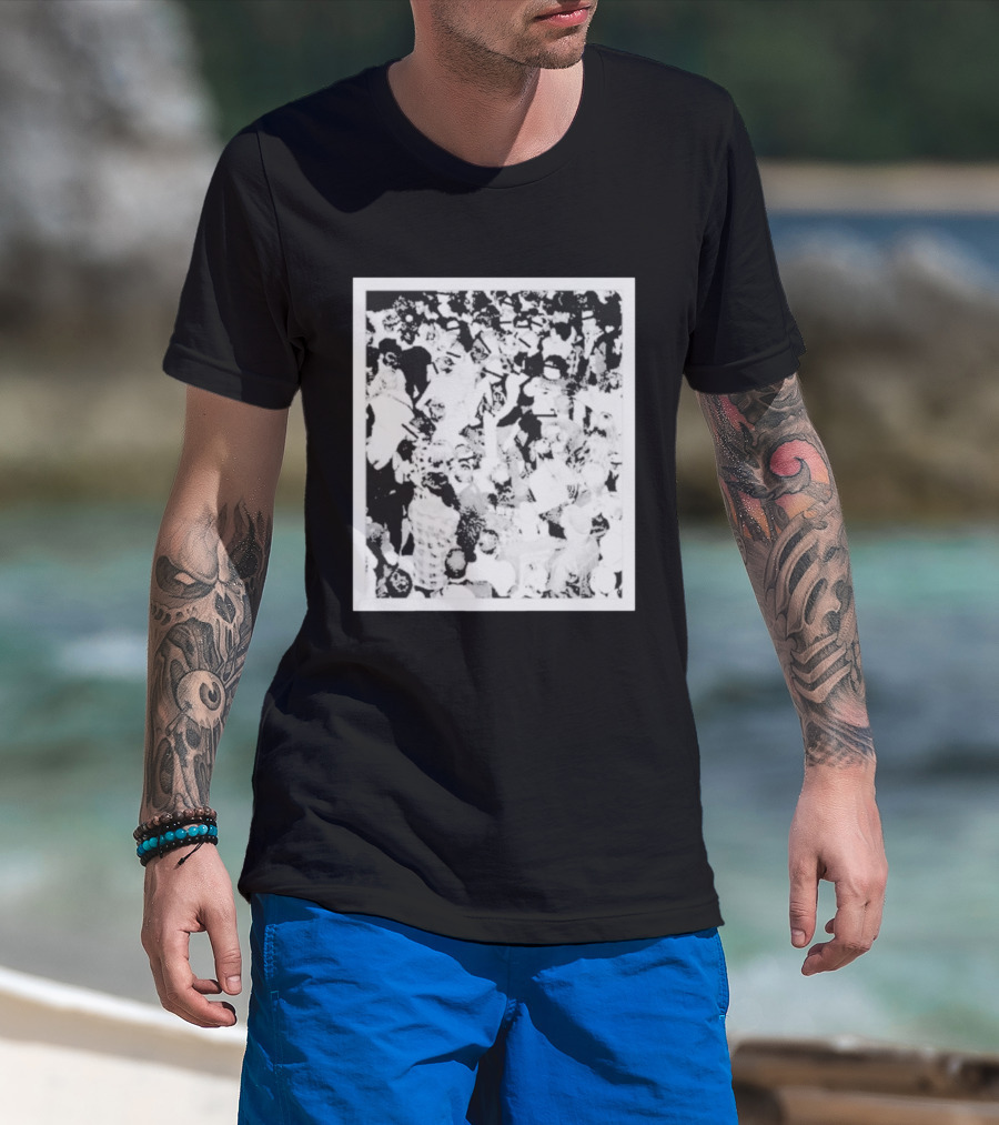The Salt Shed Crowd Concert Gathering Black And White Photography T-Shirt
