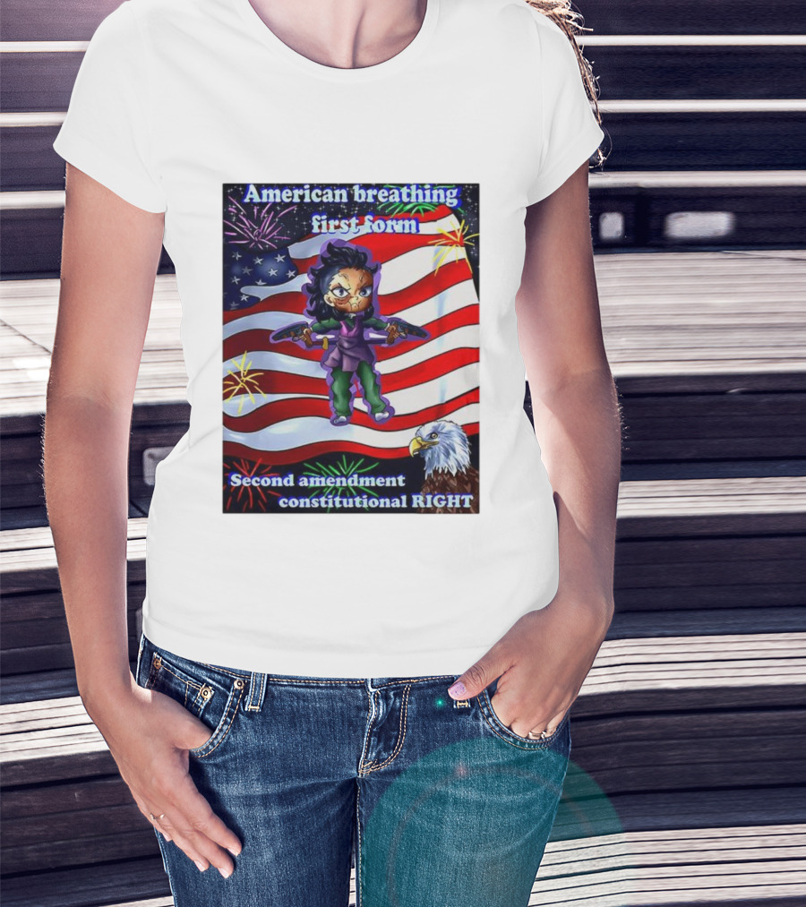 American Breathing First Form Second Amendment Constitutional Right T-Shirt