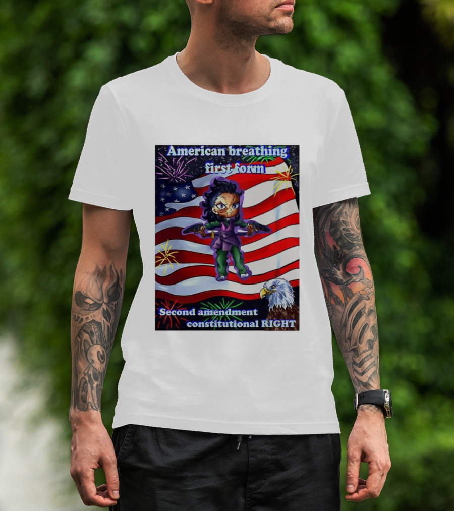 American Breathing First Form Second Amendment Constitutional Right T-Shirt