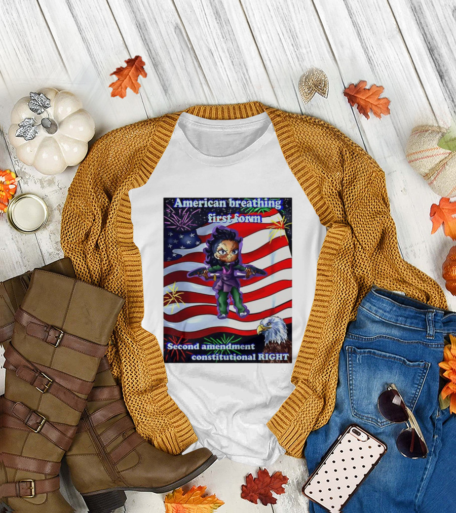 American Breathing First Form Second Amendment Constitutional Right T-Shirt