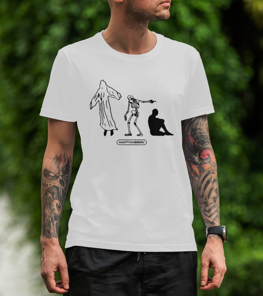 Matt Maeson Rational Skeleton Grim Reaper Meditation Silhouettes T-Shirt