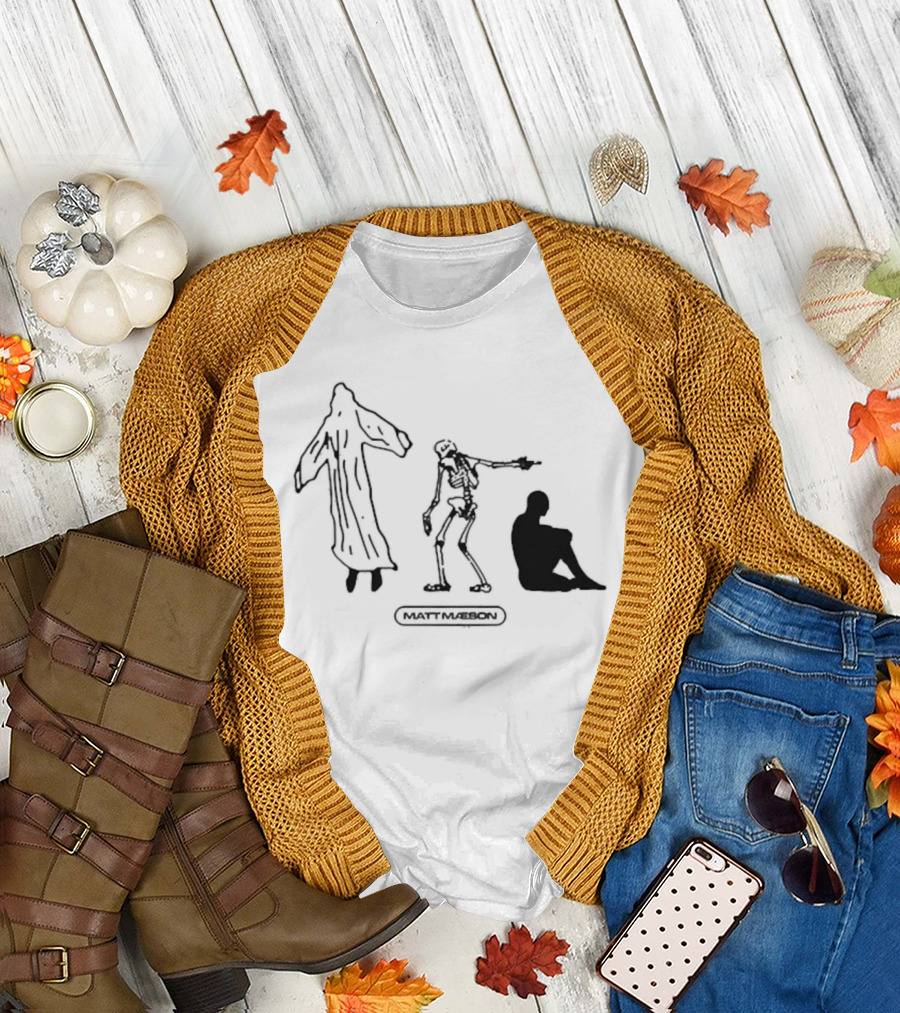 Matt Maeson Rational Skeleton Grim Reaper Meditation Silhouettes T-Shirt