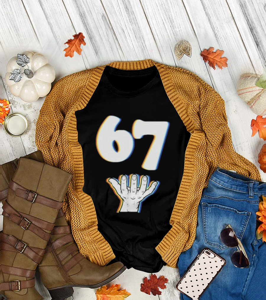 67 Meme Six Seven Hand Gesture T-Shirt