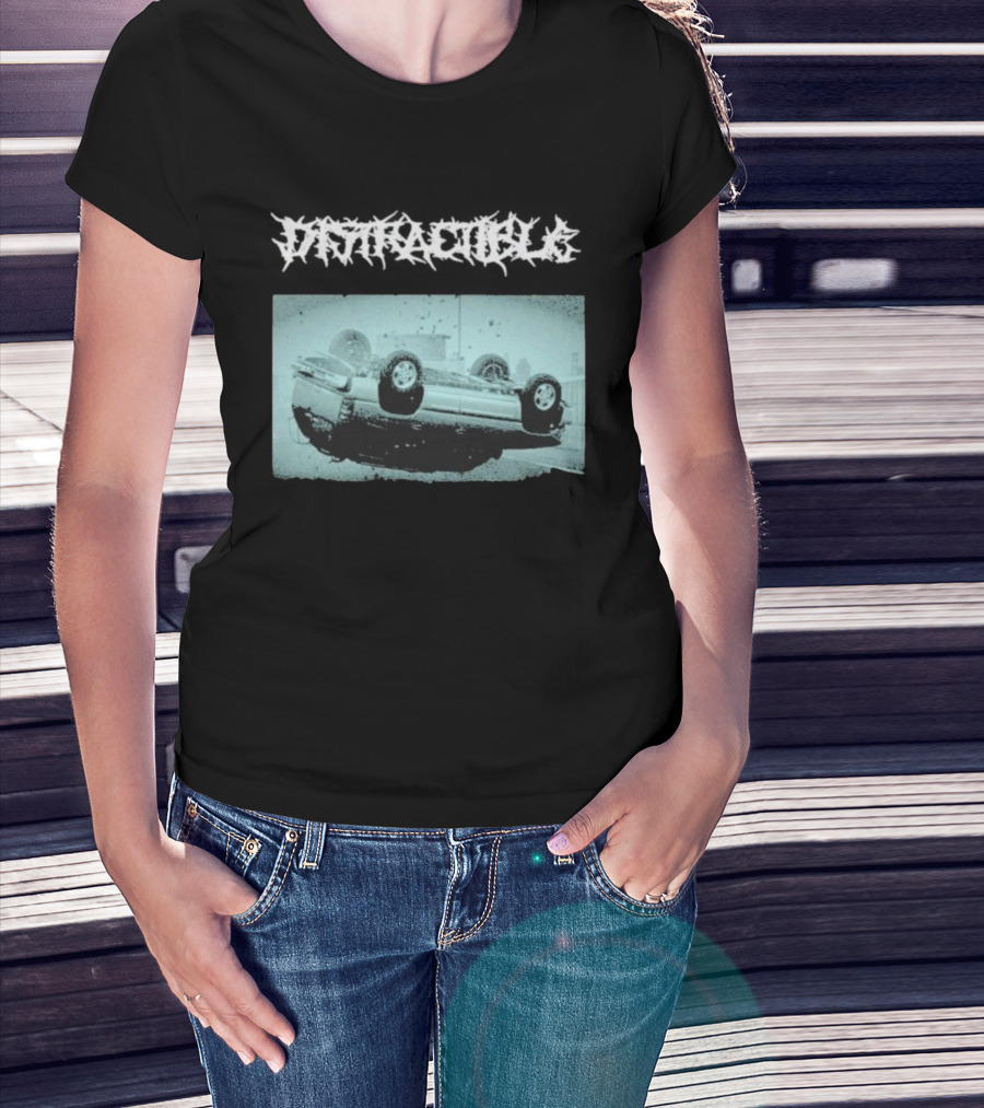 Distractible Crash Metal Car Upside Down Vehicle T-Shirt