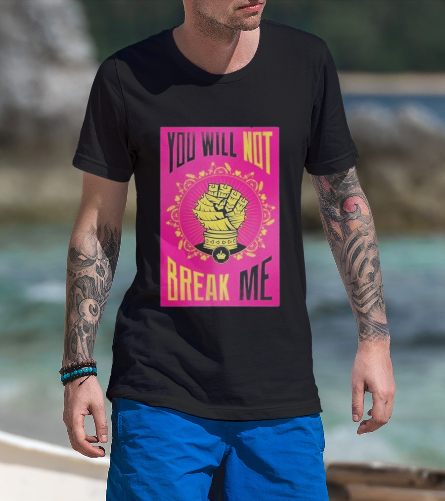 You Will Not Break Me Dungeon Crawler Carl Yellow Fist Pink T-Shirt