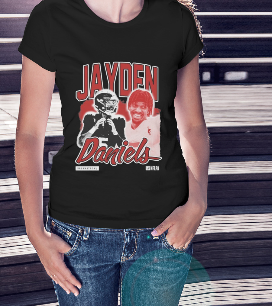 Jayden Daniels Dreamathon NFLPA Football Collaboration T-Shirt